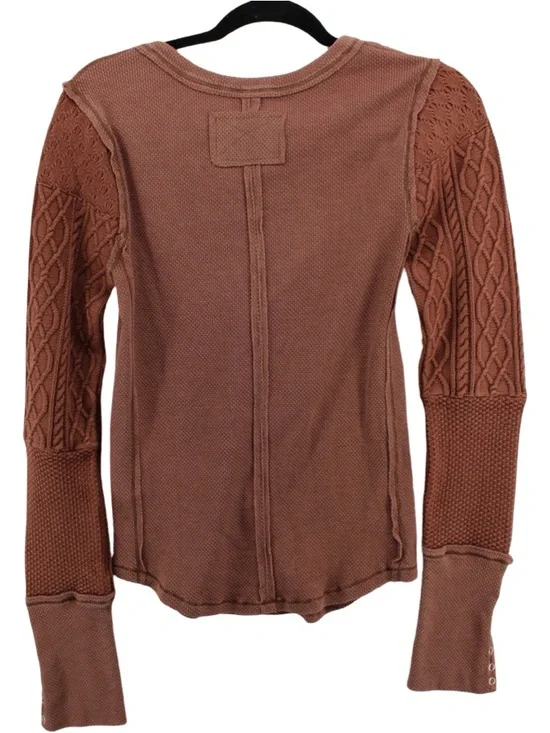 We The Free Twisted Cable Cuff Henley - Caramel Cafe - Picture 11 of 15